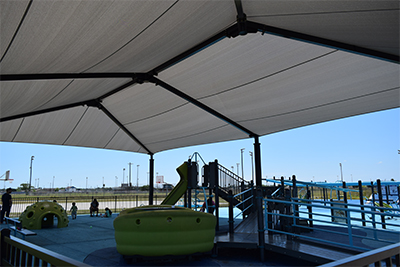 Shaded playground area at Salinas Park.